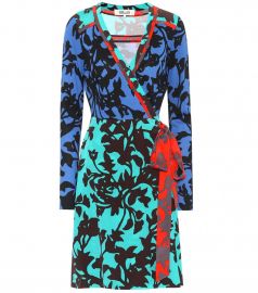 Printed silk wrap dress by DvF at Mytheresa